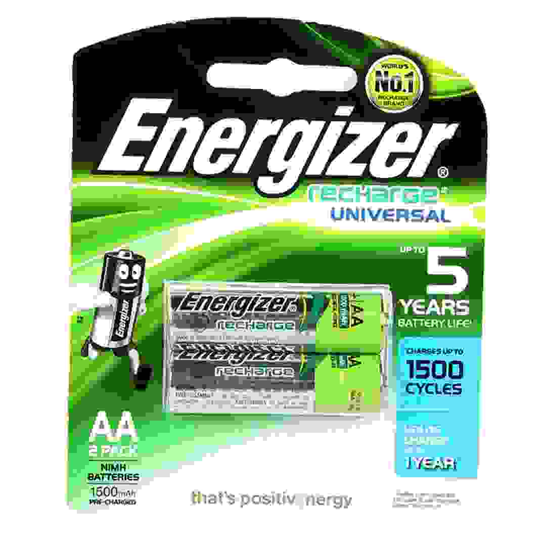 Energizer Recharge Universal AA Batteries (Pack of 2, 1.2V)