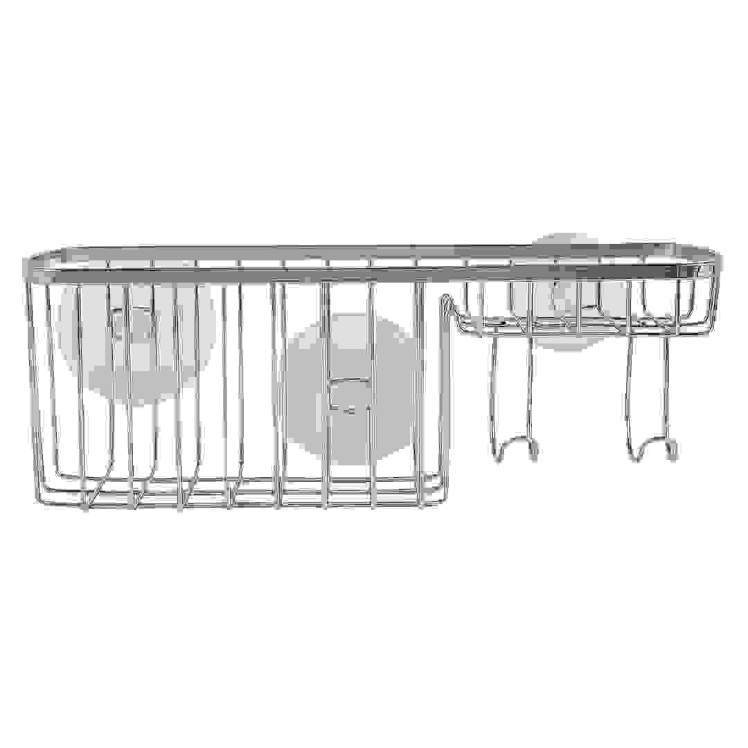 سلة دش مزدوجة بأكواب شفط 57302 (28.2 × 4.7 × 11.9 سم، فضي)