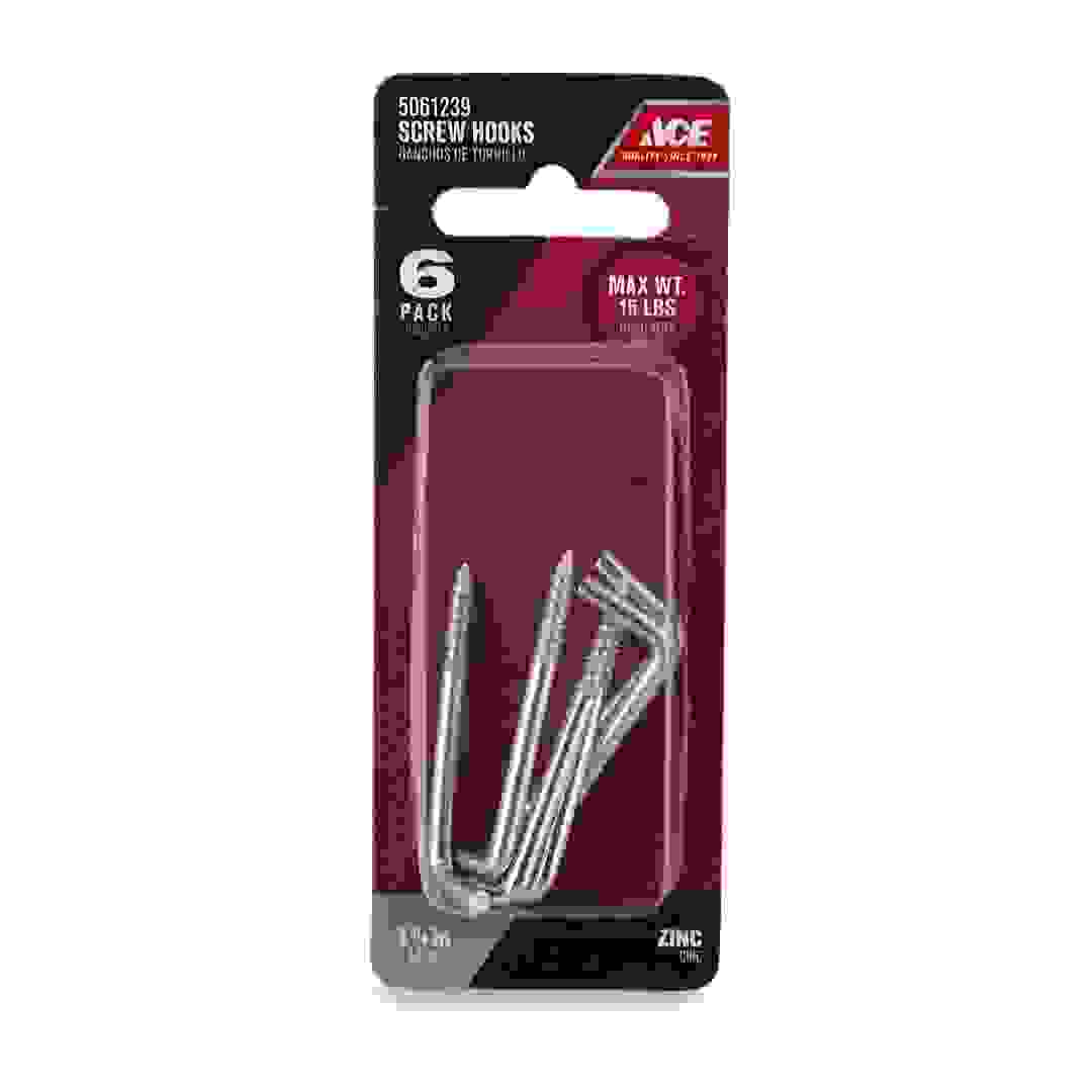 ACE Screw Hooks (44 mm, Pack of 6)