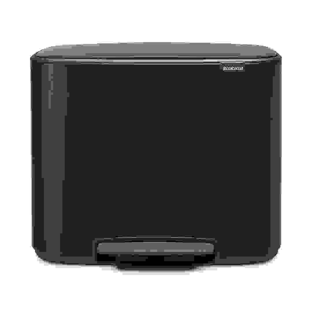 Brabantia Bo Stainless Steel Pedal Bin (11+23 L, Matt Black)