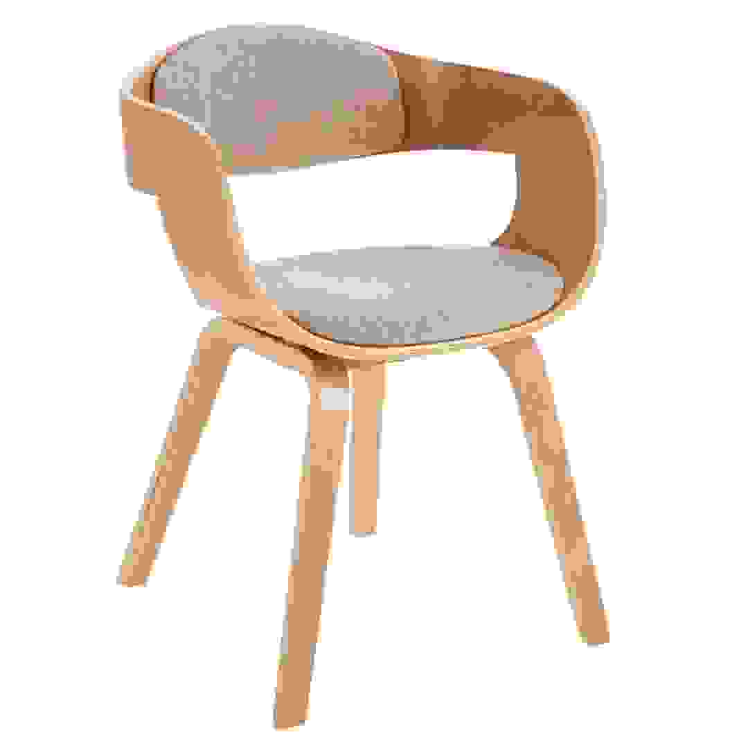 كرسي خشبي مع وسادة من تايجر (52 × 52 سم، بيج)