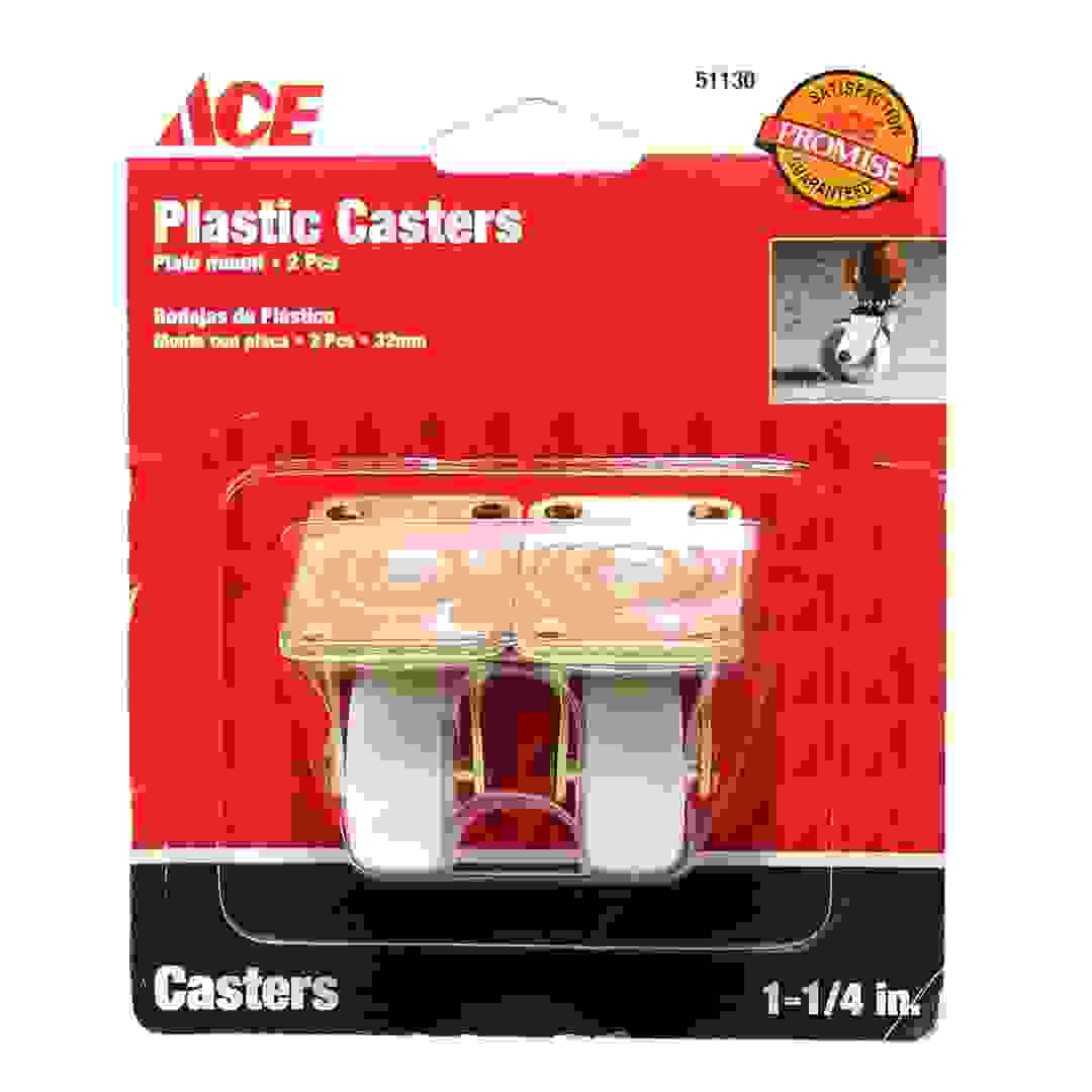 Ace Plastic Caster Wheel with Plate (3 cm, Pack of 2)