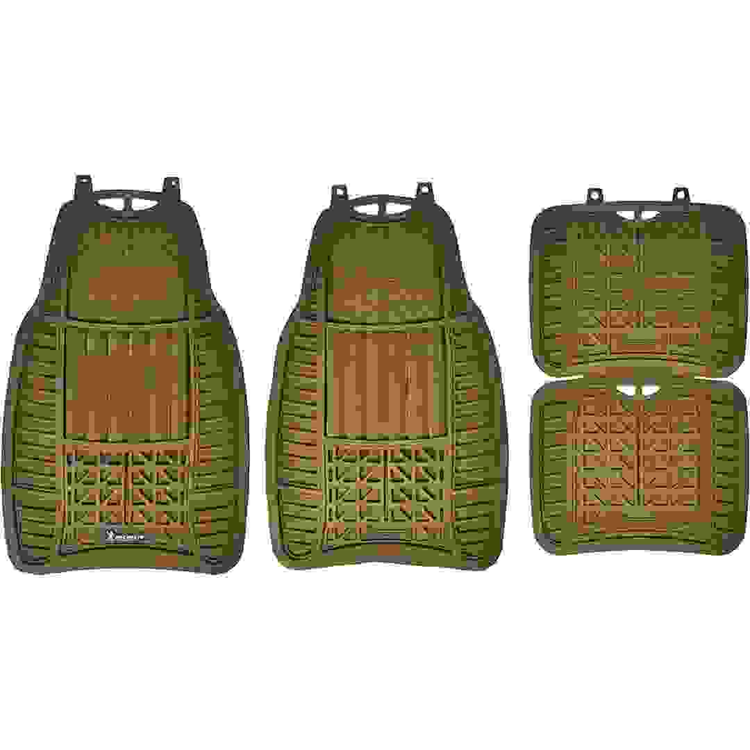Michelin 965 All Season Rubber Floor Mat Set (71 x 45 x 1.1 cm, 4 Pc., Tan)
