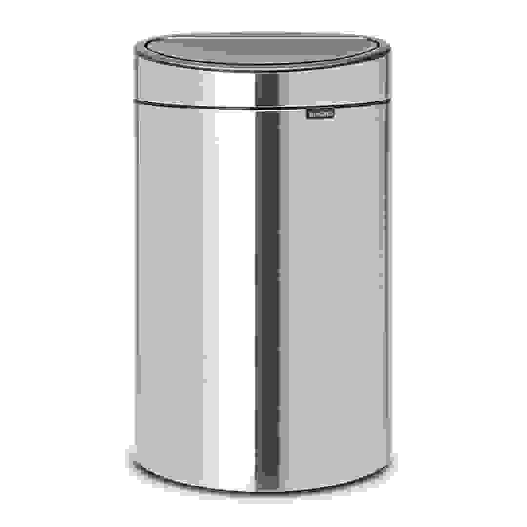 Brabantia Steel Soft Touch Waste Bin (40 L, Silver)