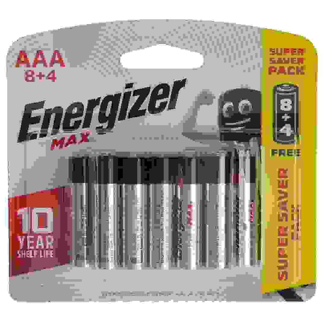 Energizer Max Alkaline Battery AAA 8+4 Free
