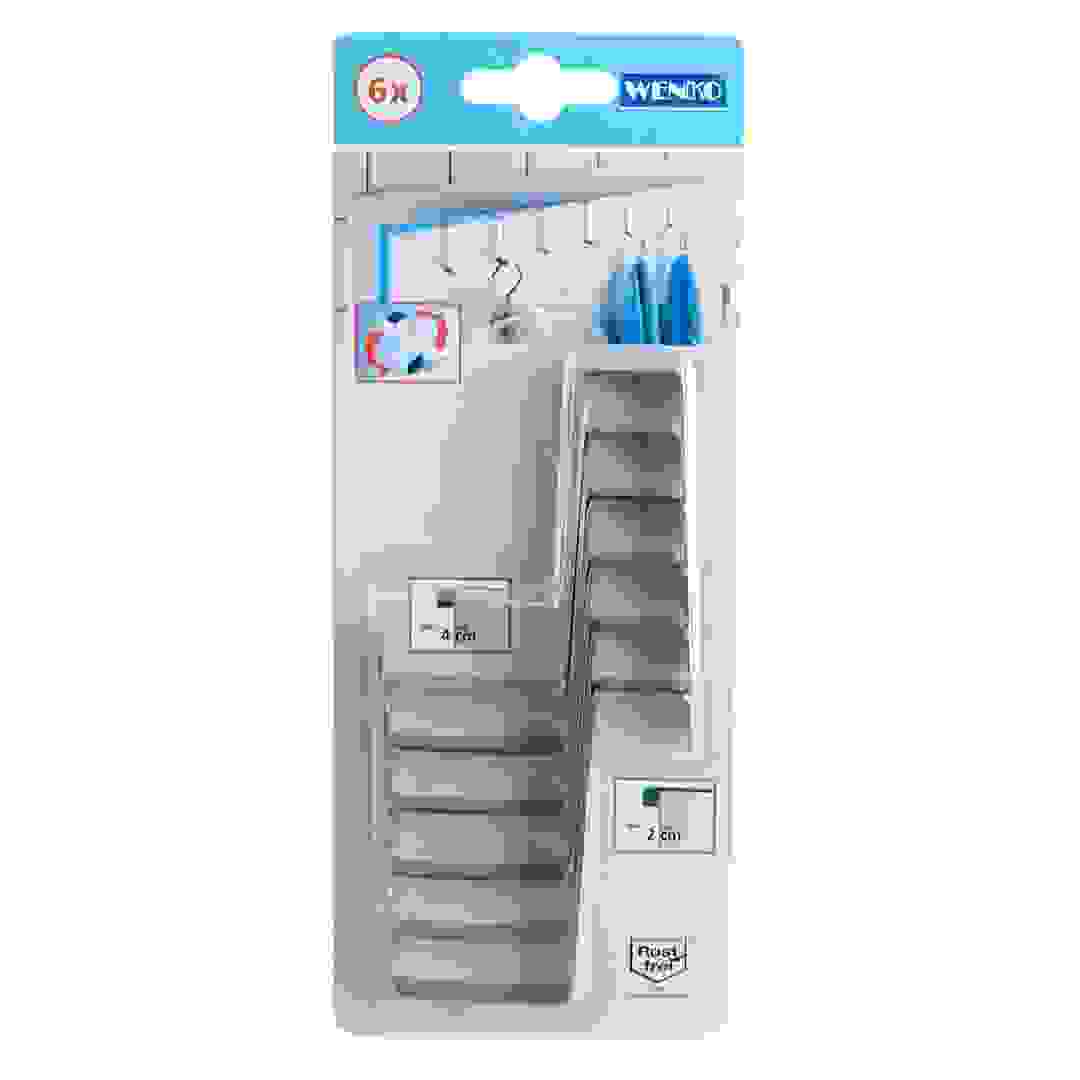 Wenko Door Hook (10.5 x 1.2 x 9 cm, Pack of 6)