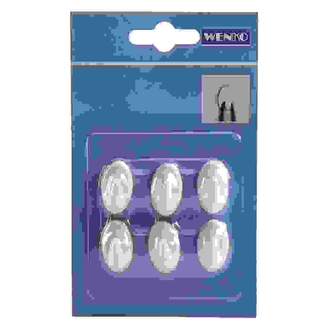 شماعة خطافية صغيرة (1.5 × 2.5 سم، 6 قطع، أبيض)