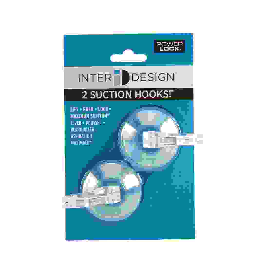 Interdesign Power-Lock Small Suction Hook (5 x 5 x 7 cm, Pack of 2, Clear)