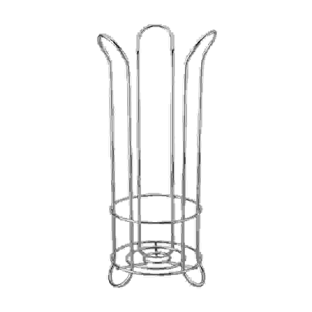 حامل ورق مرحاض ستاند بلس (38 × 46 × 20 سم، فضي)