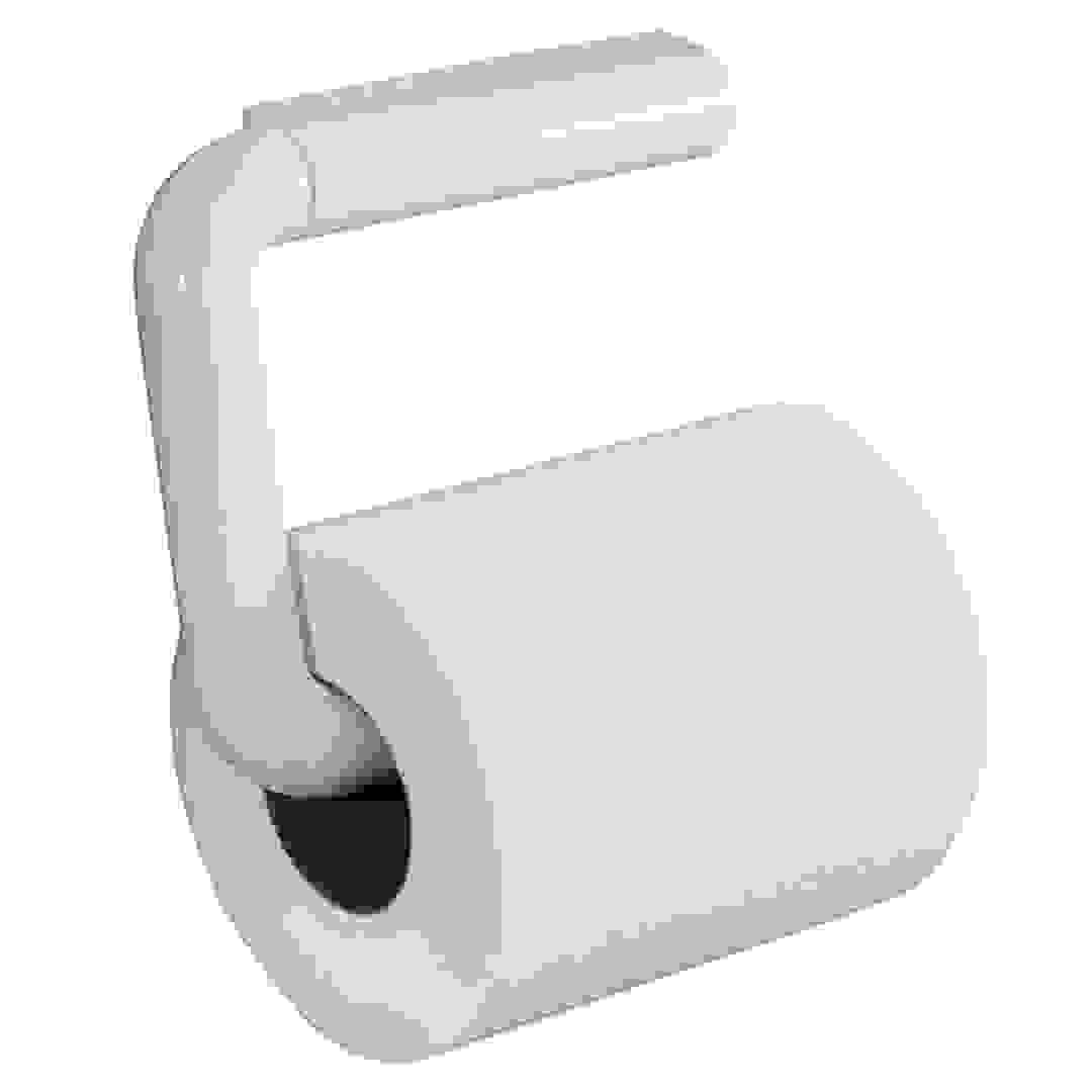 حامل مناديل حمام ورقية مثبت بالجدار (20.3 × 14.4 × 19.5، أبيض)
