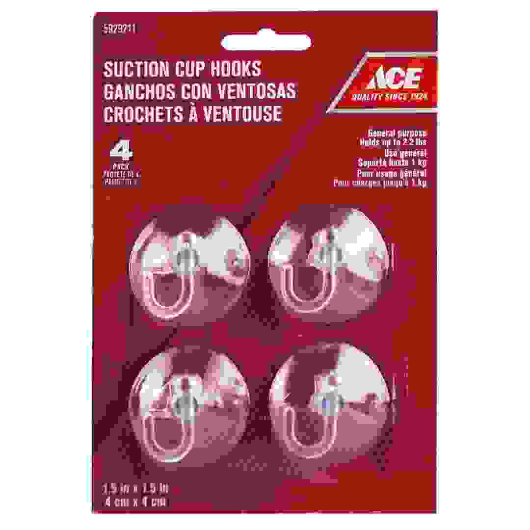 Ace Suction Cup Hooks (4 x 4 cm, 4 pcs)