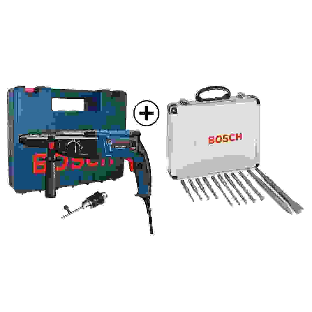 Bosch Corded Professional Rotary Hammer W/SDS Plus, GBH 2-24 DFR + Bit Set (790 W, 11 Pc.)