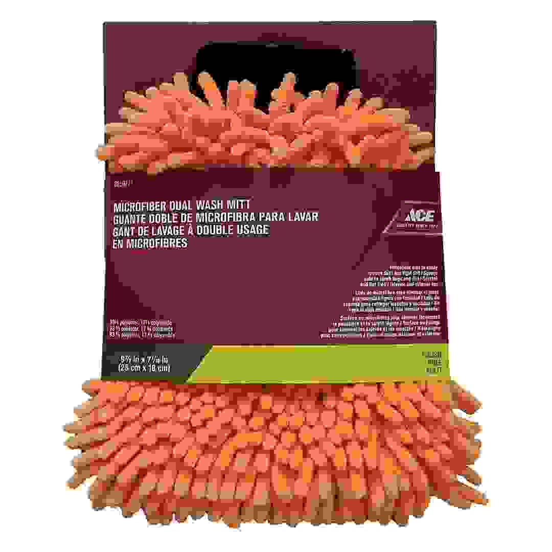 قفاز غسيل مايكروفايبر مزدوج إيس (25 × 18 سم، برتقالي)