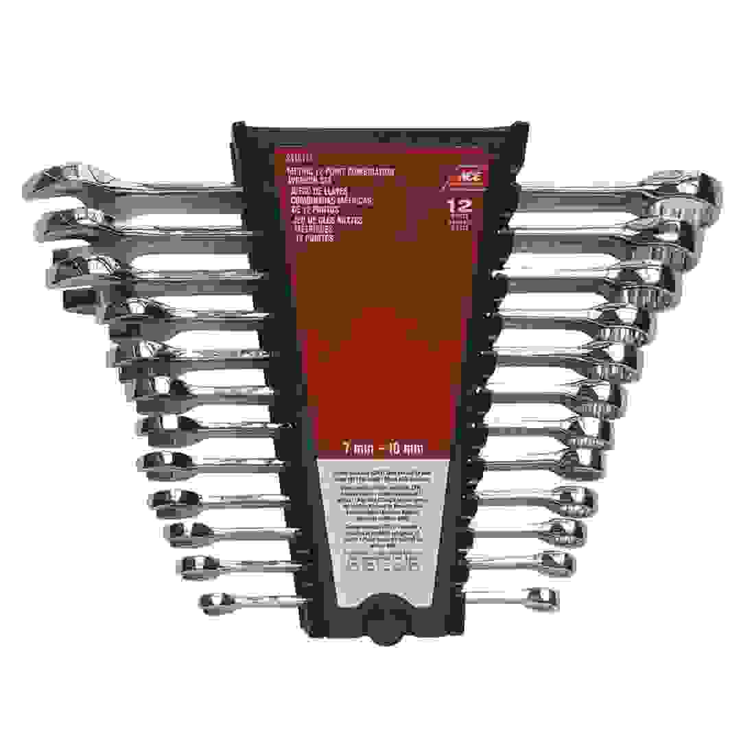 طقم مفتاح تركيب وفك فولاذي متري إيس (12 قطع)