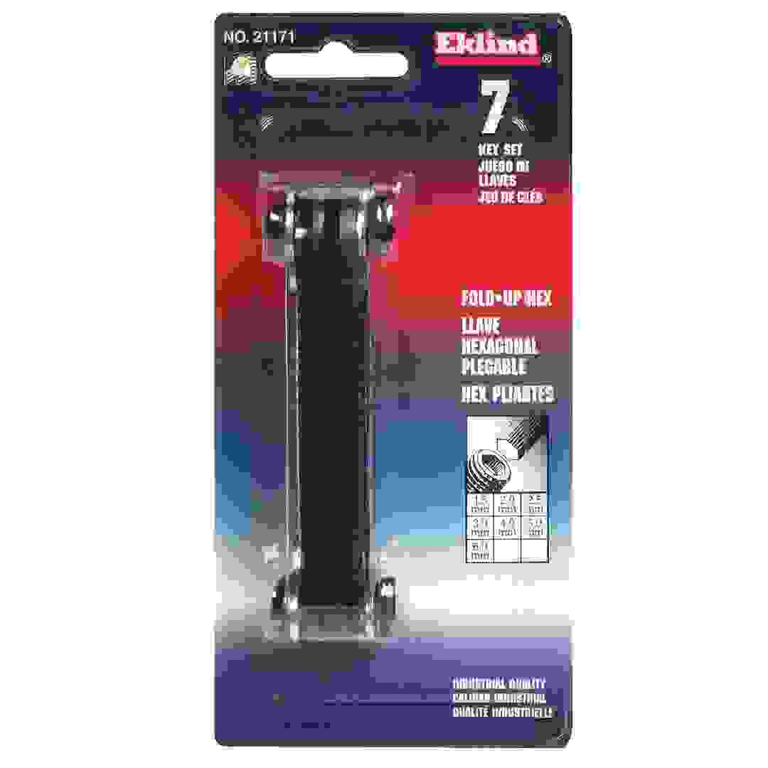طقم مفاتيح سداسية مترية قابلة للطي من الفولاذ إكليند (7 قطع)