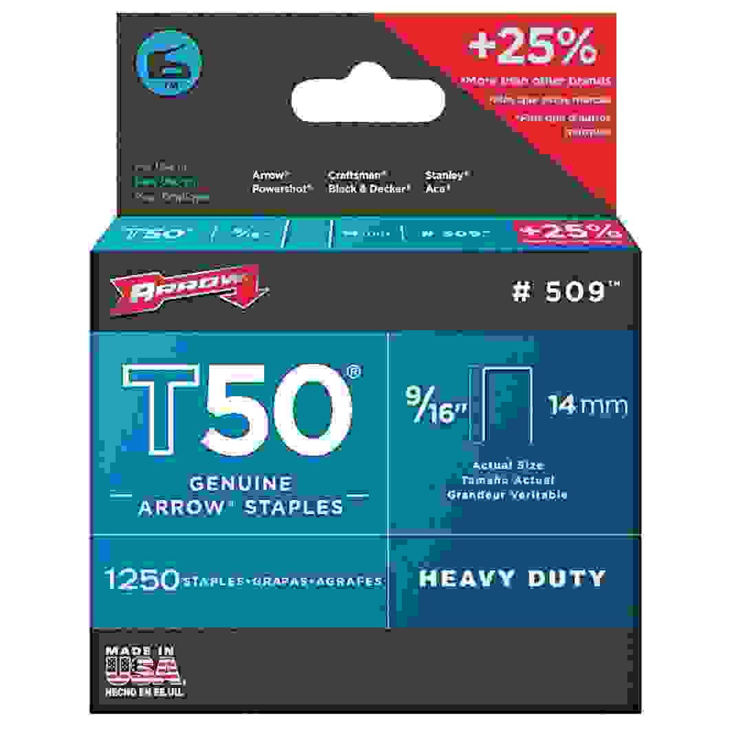 دبابيس آرو T50 فولاذية برأس مسطح (1.4 سم، 1250 قطعة)