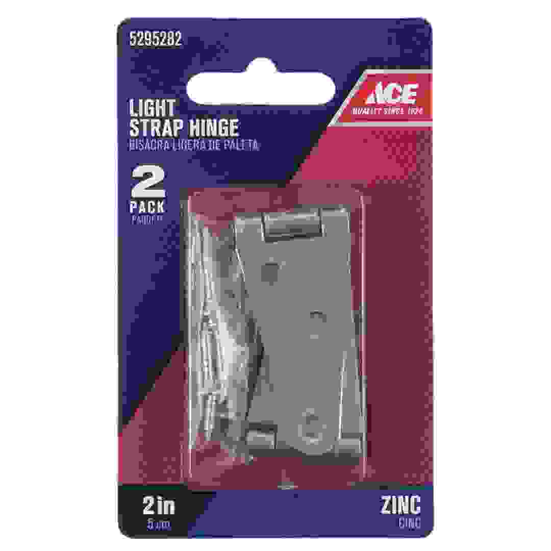 Ace Light Duty Zinc-Plated Steel Strap Hinge Pack (5.08 cm, 2 Pc.)