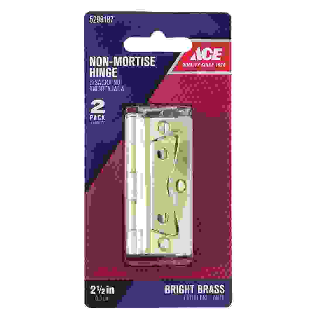 Ace Brass Non-Mortise Hinge (7.62 cm, 2 Pc.)