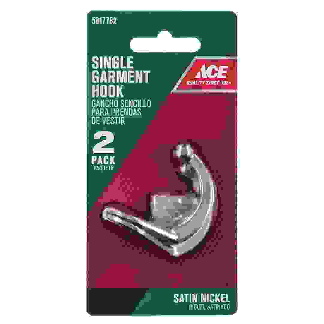 Ace Satin Nickel Silver Metal Garment Hooks (0.635 cm, 2 Pc., Small)