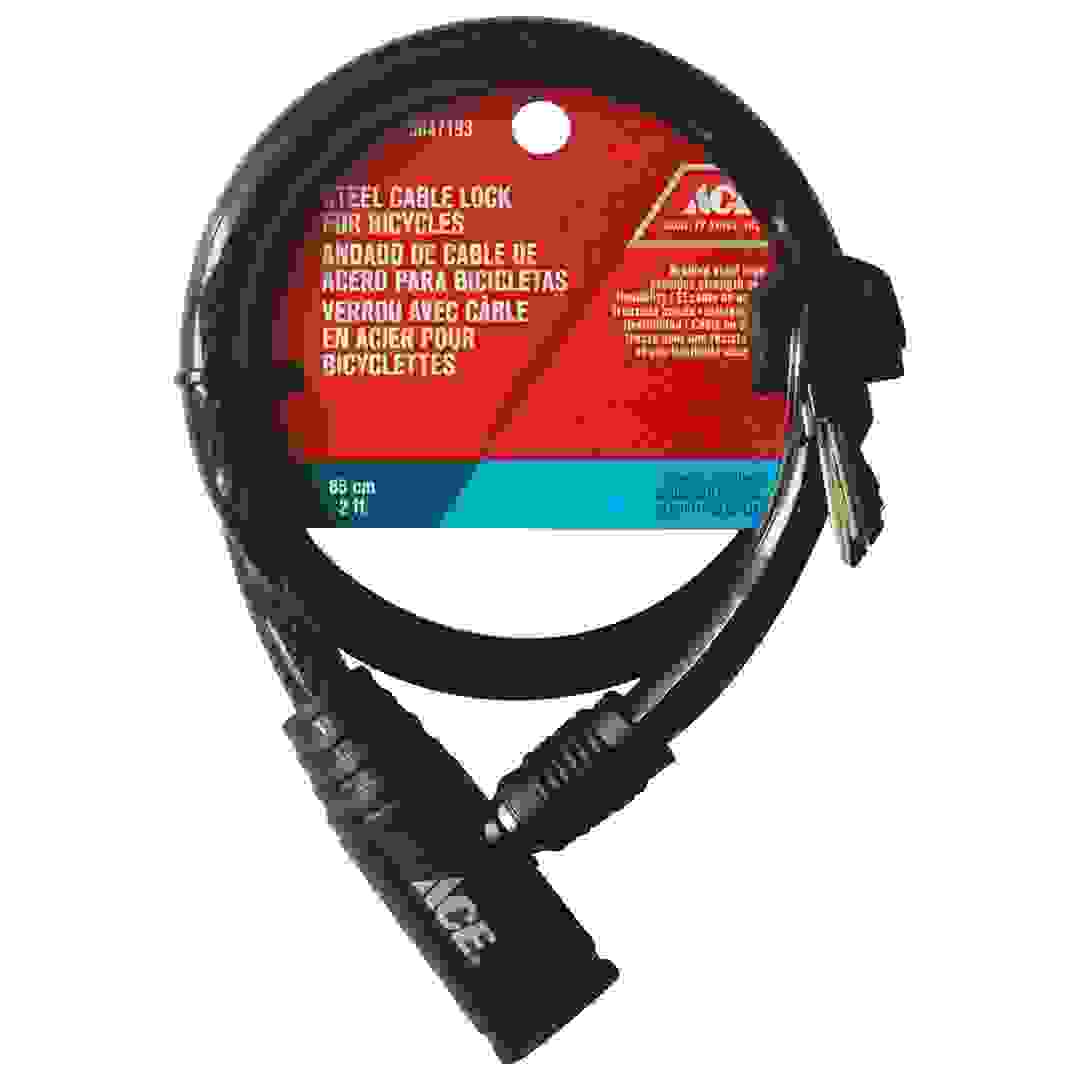 قفل كابل إيس فولاذي للدراجات مع مفاتيح (65 × 1 سم)