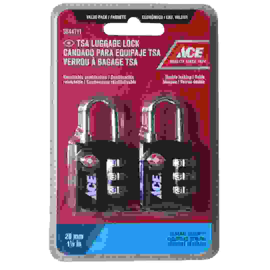 Ace 3 Dial Combination Luggage Padlock (5.9 x 2.8 x 1.4 cm)