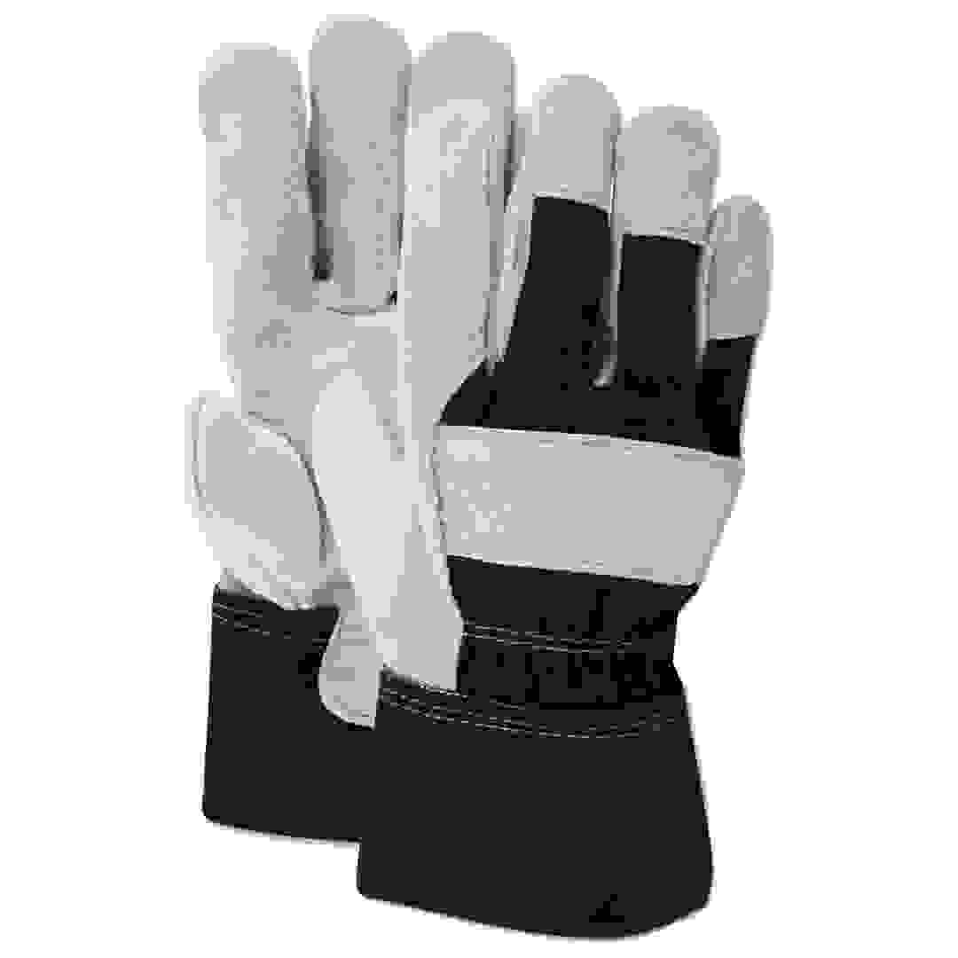 Ace Cotton & Leather Work Gloves (Extra Large)
