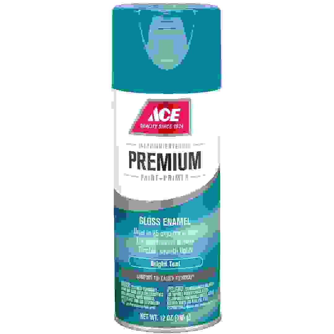 Ace Premium Paint + Primer Gloss Enamel Spray Paint (340 g, Bright Teal)