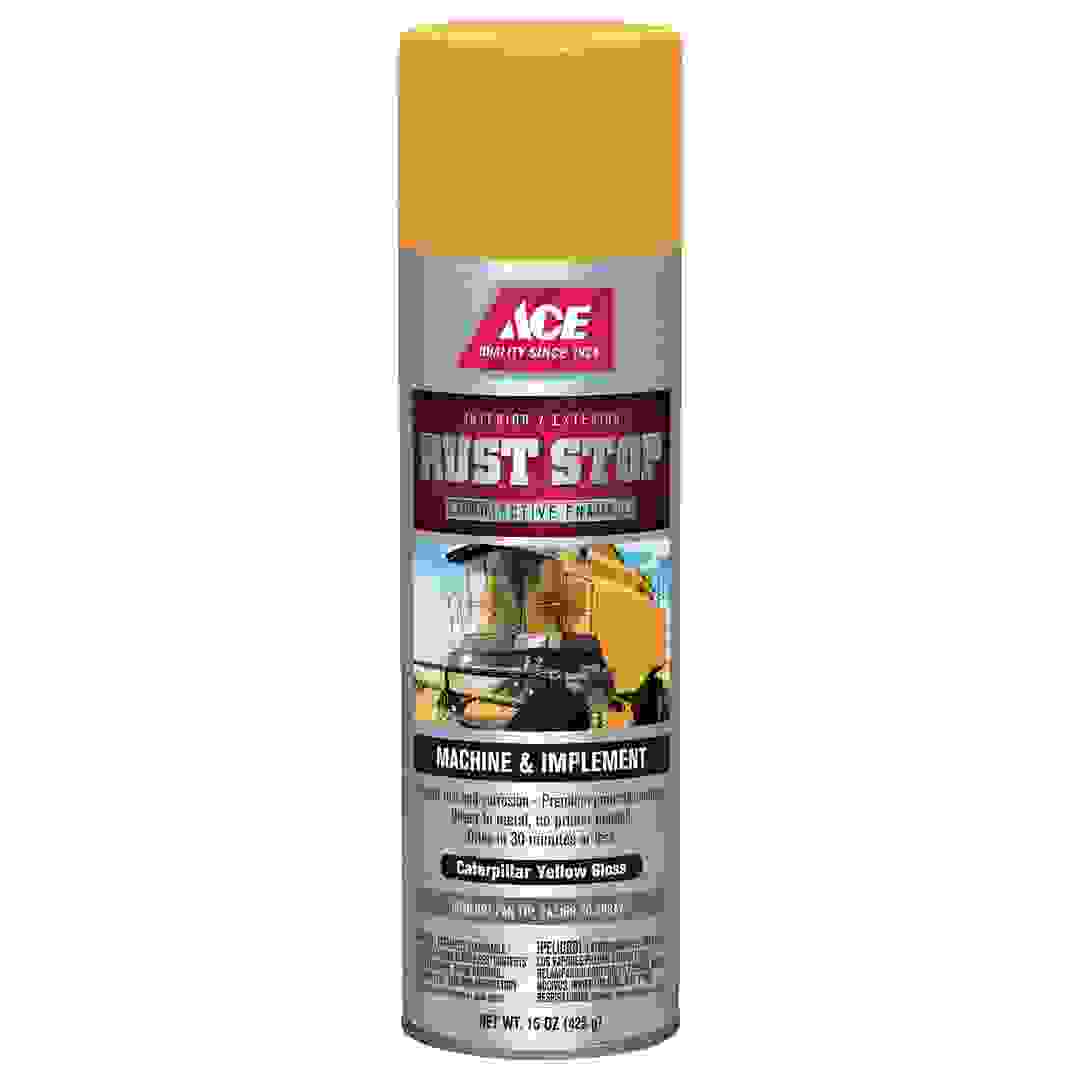 Ace Rust Stop Protective Enamel Spray Paint (425 g, Caterpillar Yellow Gloss)