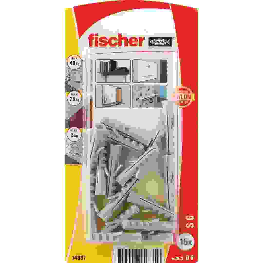 Fischer Expansion Plug, S6 Pack (15 Pc.)