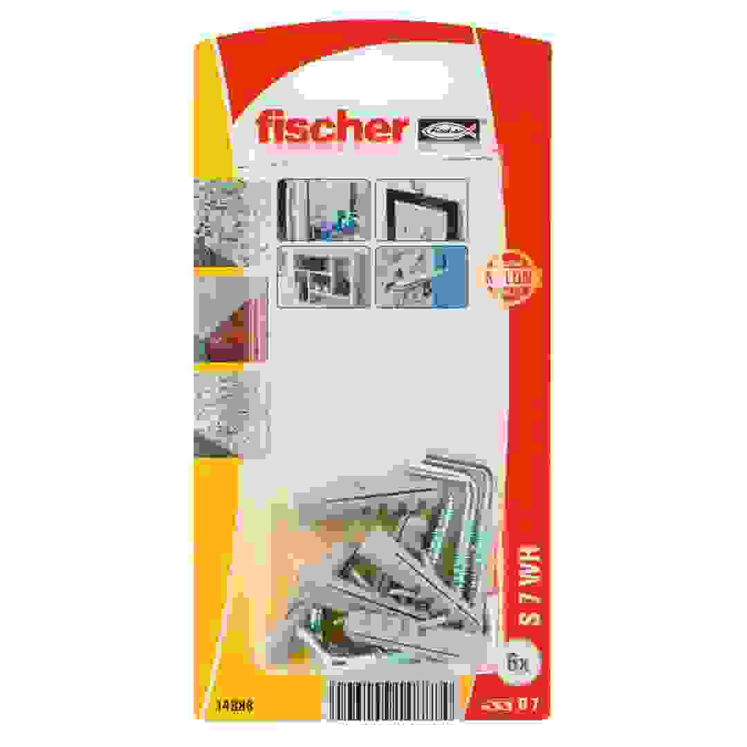 علبة خوابير أوتاد توسيع مع خطافية زاوية S7 فيشر (6 قطع)