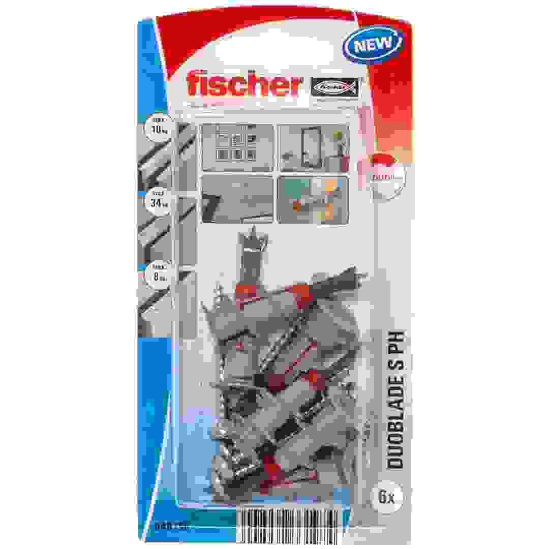 Fischer DuoPower Universal Plug W/ Screw Pack, S PH K (0.8 x 4 cm, 8 Pc.)