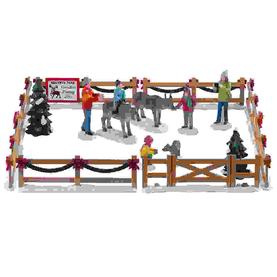 Lemax Reindeer Petting Zoo Festive Décor Set (17 Pc.)