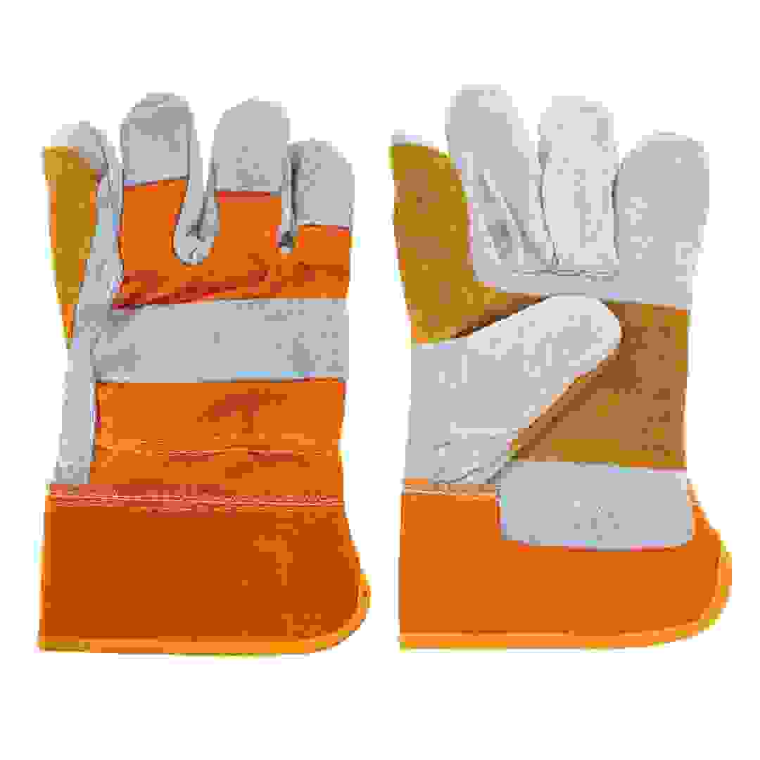 Mkats Single Palm Leather Safety Gloves (2 Pairs)