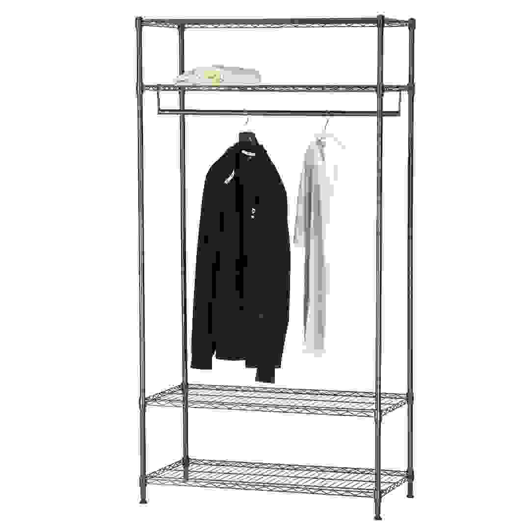 رف ملابس معدني 4 طوابق مع قضبان تعليق