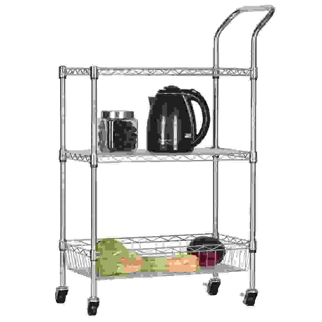 Metal 3-Tier Serving Cart W/ Wheels (60 x 35 cm)