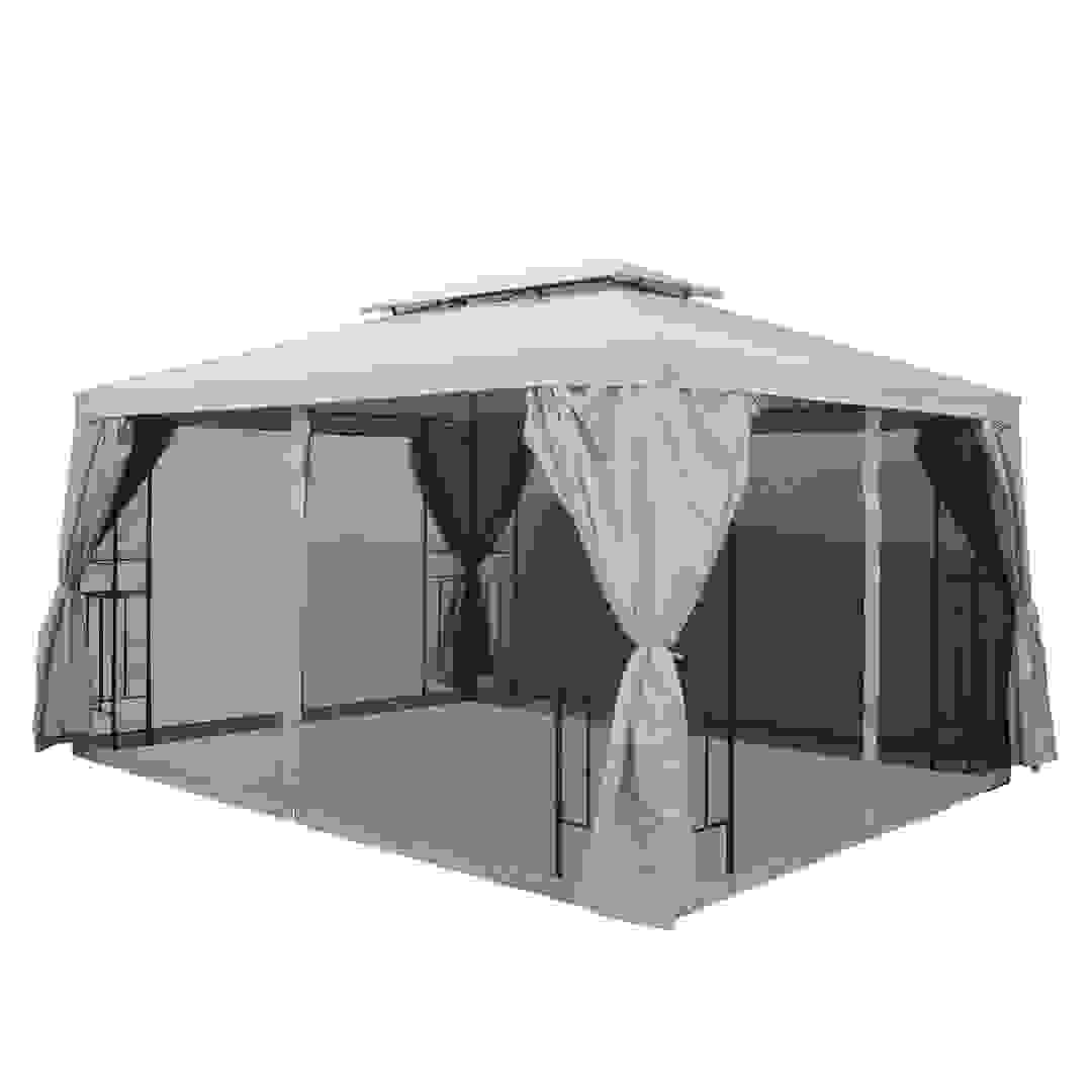 مظلة حديقة فولاذية مع ناموسية ليفينغ أكسنتس (300 × 400 × 265 سم)