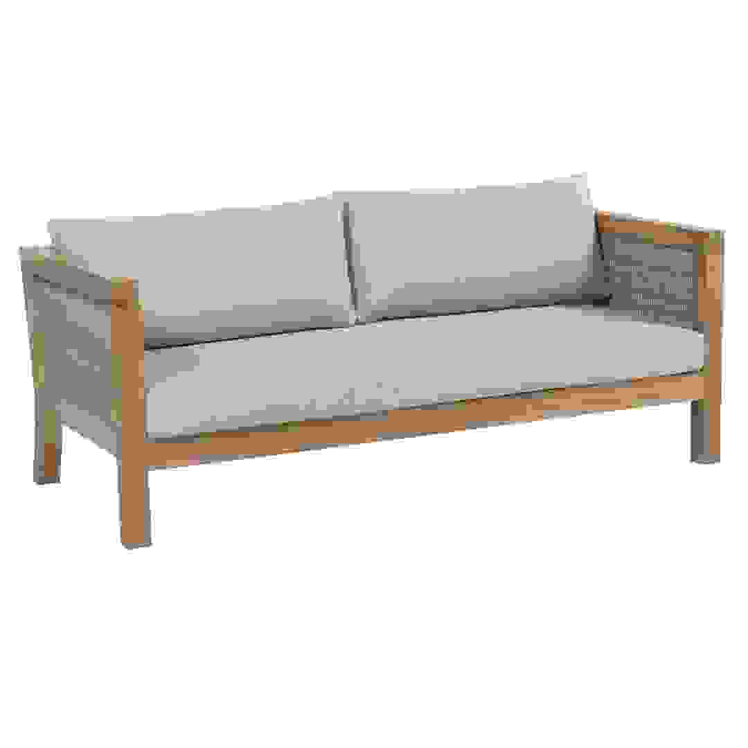 كنبة خشب أكاسيا بمقعدين مع وسائد سيشيلز (174 × 70 × 65 سم)