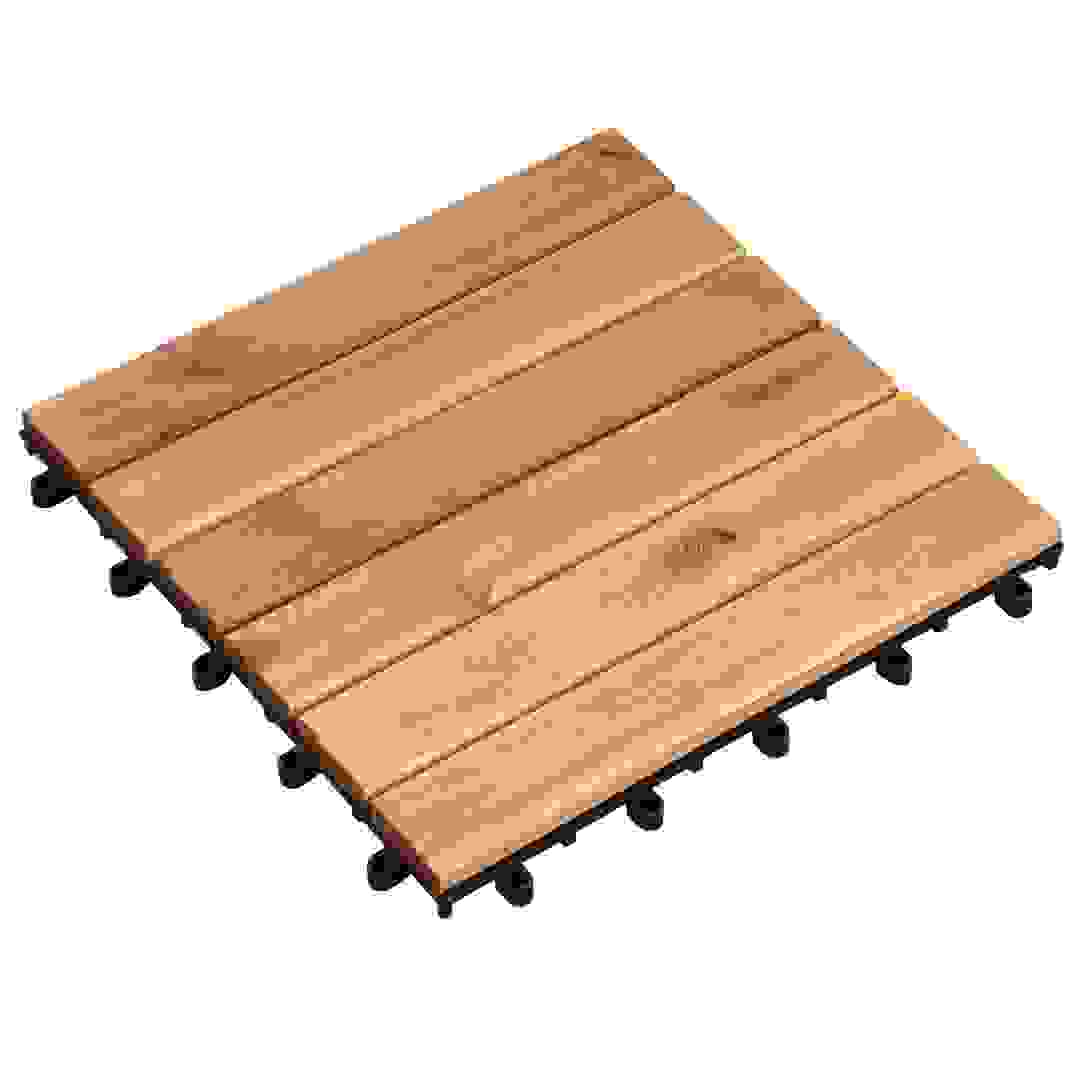 بلاط أرضيات خشب أكاسيا 6 ألواح (30 × 30 × 2 سم، 10 قطع)