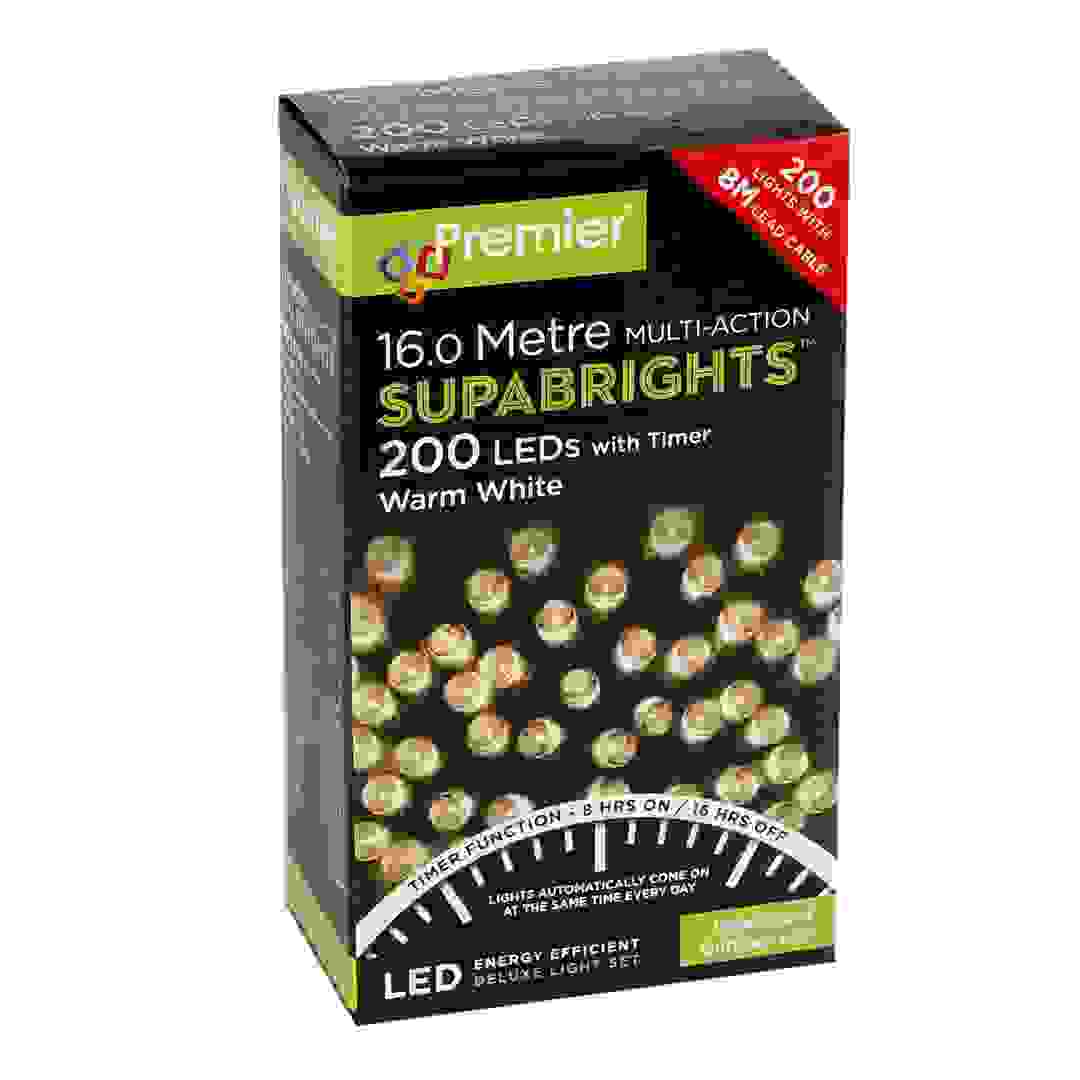 Premier 200 LED SupaBrights Warm White String Light (16 m)