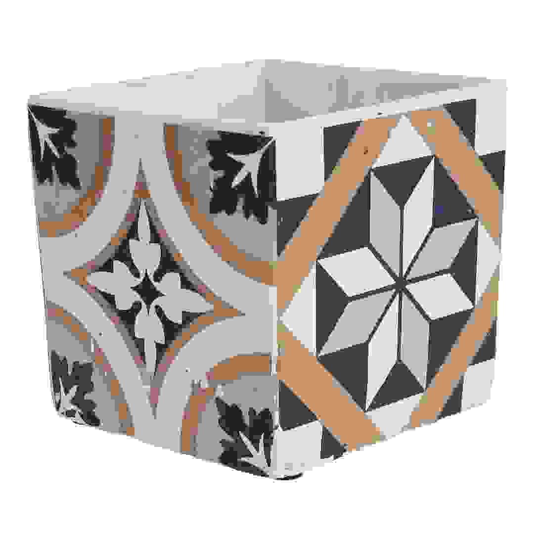 أصيص زرع مربع مزين بالبلاط البرتغالي فولن فروتس (13.4 × 13.4 × 12.9 سم، كبير)