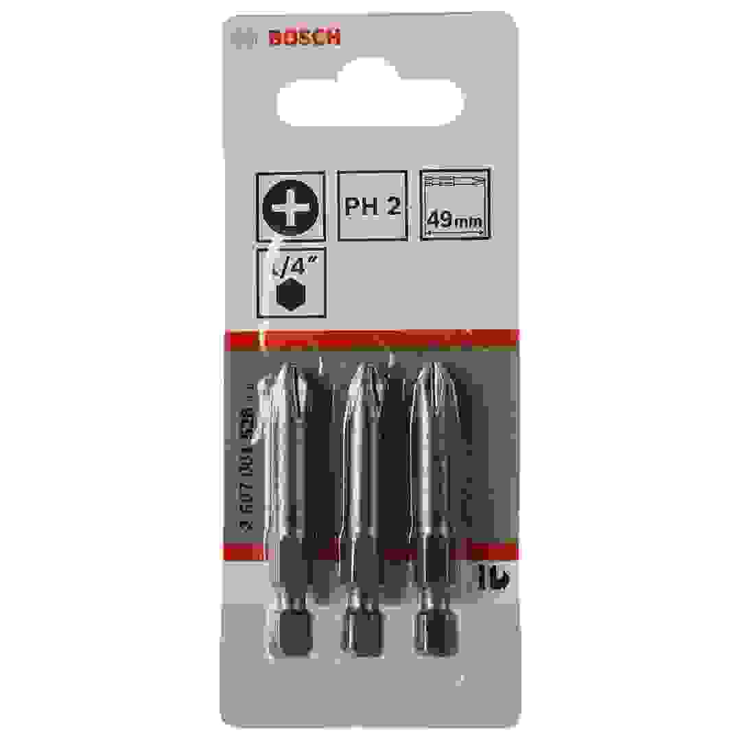 Bosch Extra Hard Screwdriver Bit (PH2 x 50 mm, Case of 3)