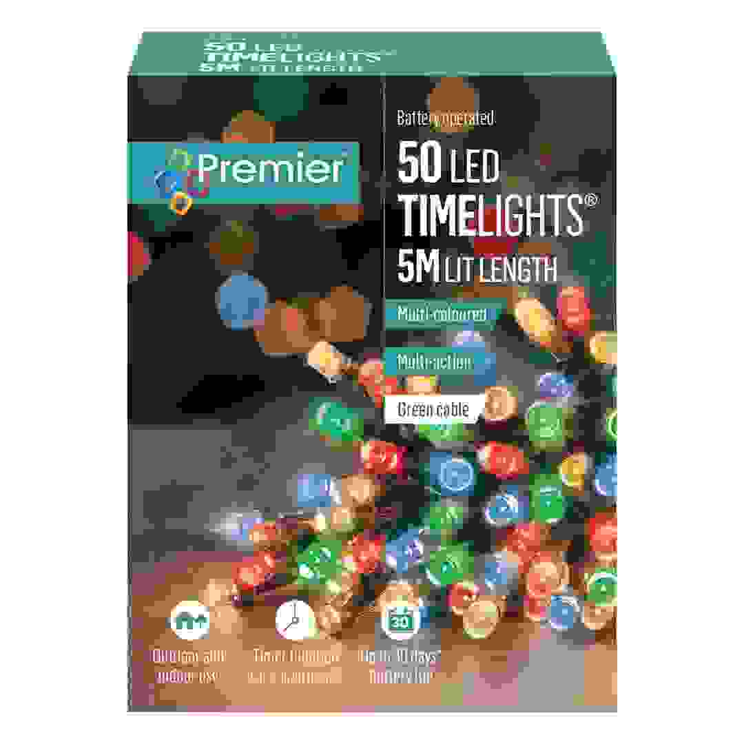 Premier 50 LED TimeLights Multi-Colored Battery Operated String Lights (5 m)