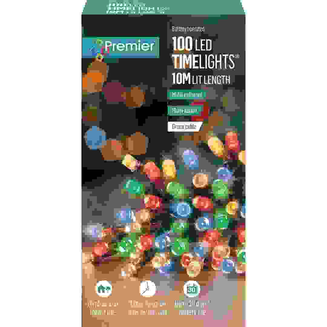 Premier 100 LED TimeLights Multi-Colored Battery Operated String Lights (10 m)