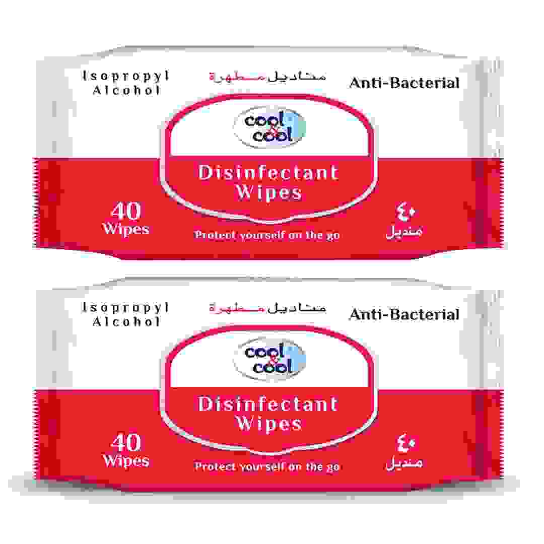 Cool & Cool Disinfectant Anti Bacterial Wipes Twin Pack