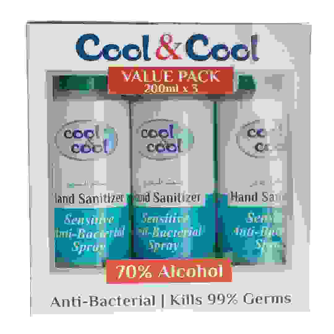 Cool & Cool Sensitive Hand Sanitizer Spray (200 ml 3 Pc.)