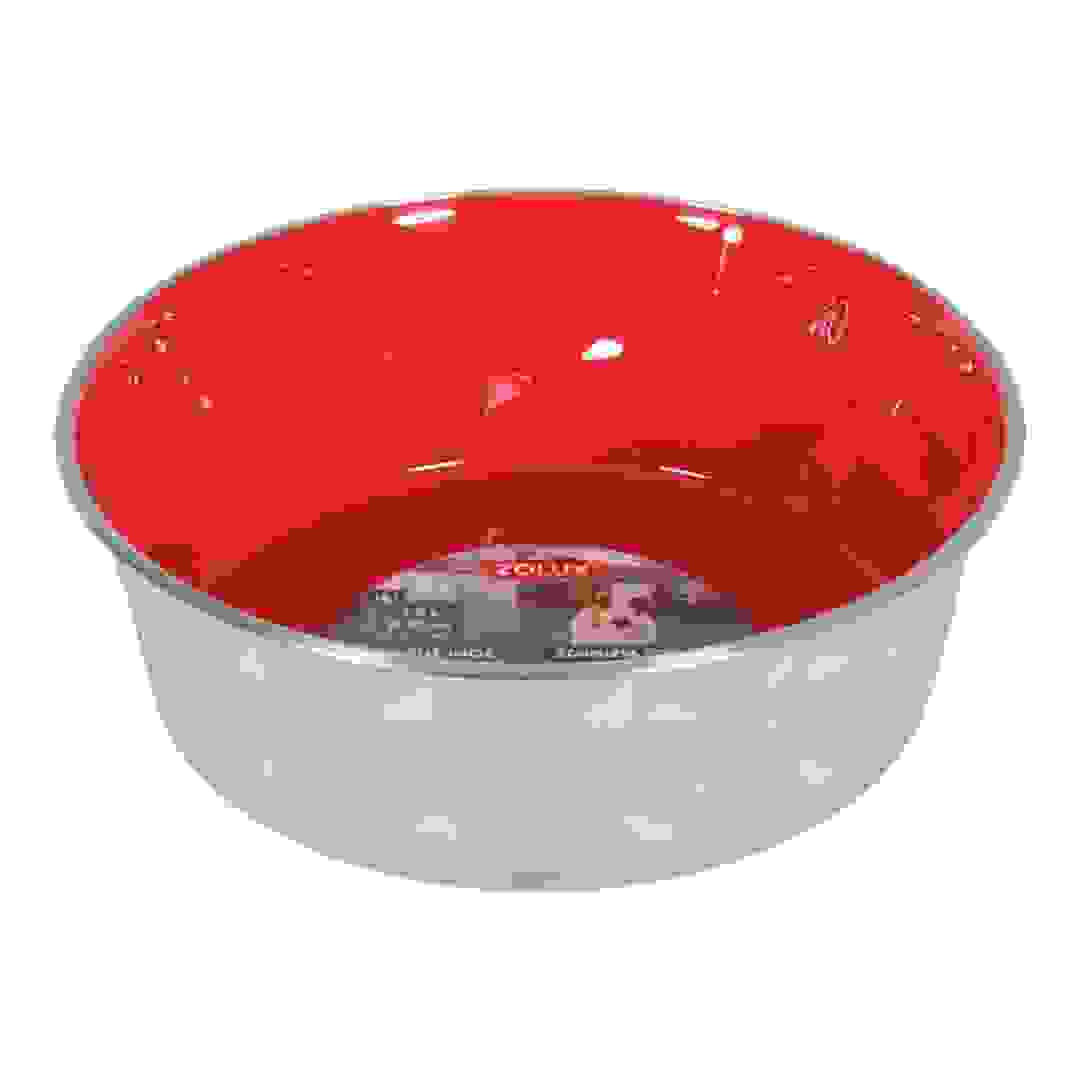 Zolux Stainless Steel Non-Slip Dog Bowl (Red, 1.8 L)