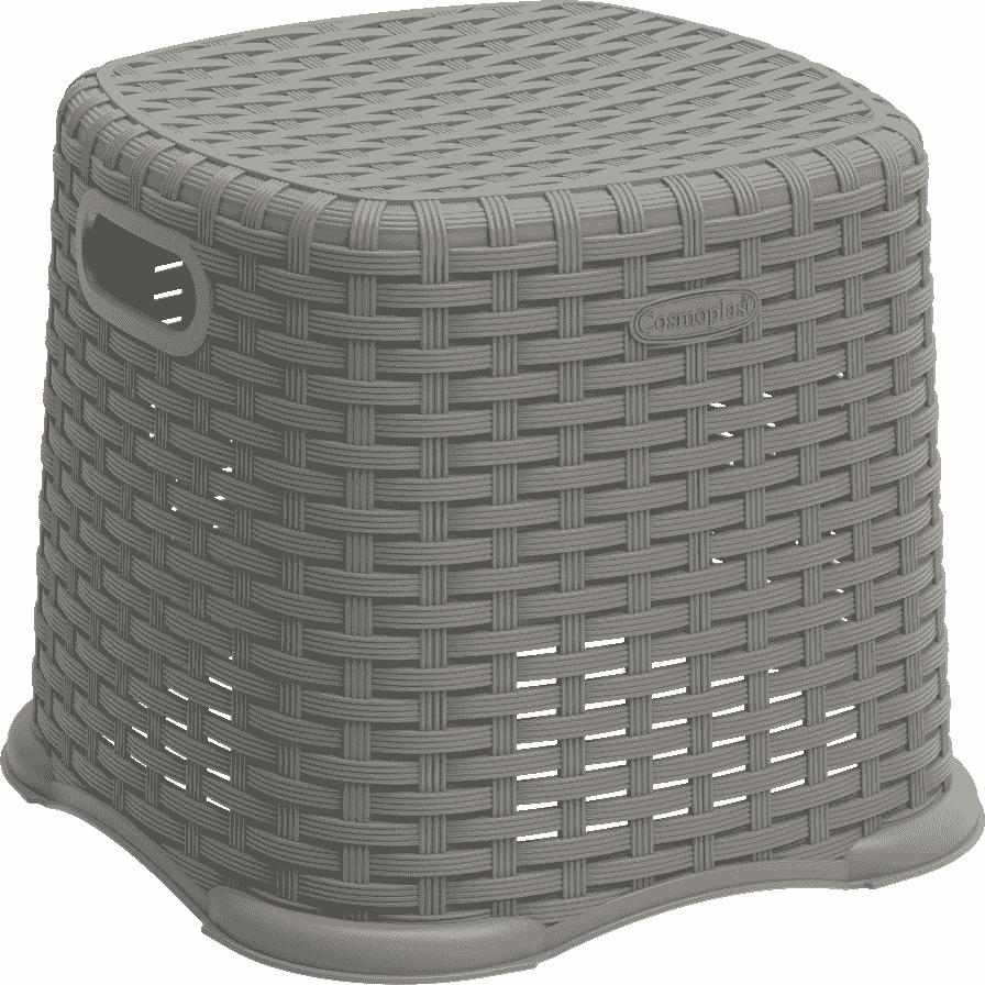 Cosmoplast Rattan Step Stool (30 x 30 x 28 cm)