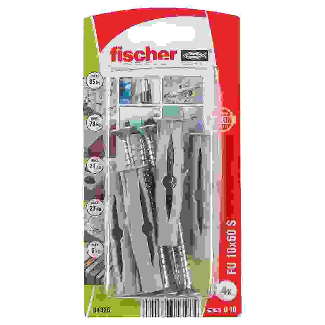Fischer Board Fixing Plugs & Chipboard Screws Set (Pack of 10)