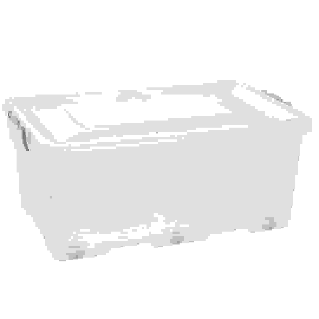 صندوق تخزين بلاستيك شفاف بعجلات هوبي لايف (40 لتر، 62 × 40 × 27.7 سم)