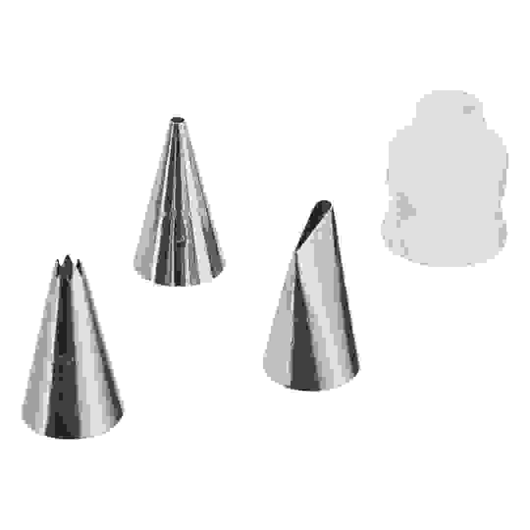 Wilton Stainless Steel & Plastic Tip and Coupler Set (Silver & White, 4 Pc.)